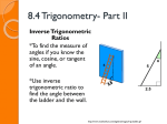 8.4 Trigonometry- Part II