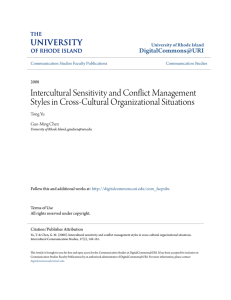 Intercultural Sensitivity and Conflict Management Styles in Cross