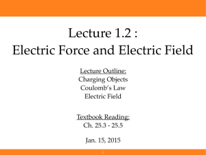 Lecture 1.2 : Electric Force and Electric Field