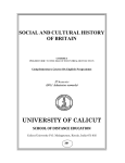 Social and Cultural History of Britain
