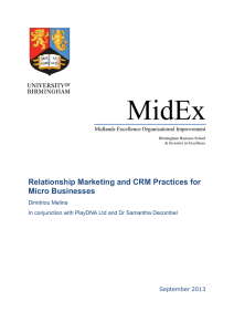 Relationship Marketing and CRM Practices for Micro Businesses