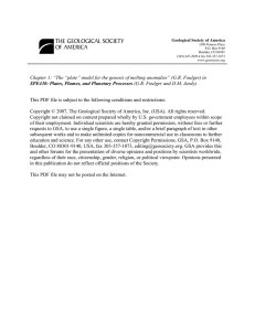 “The “plate” model for the genesis of melting anomalies”