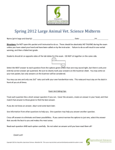 Spring 2012 Large Animal Vet. Science Midterm Name (print large