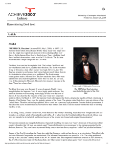 Remembering Dred Scott Article