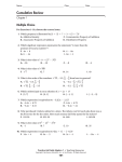 Algebra Chapter 1 review