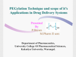 PEGylation Technique and scope of it`s Applications