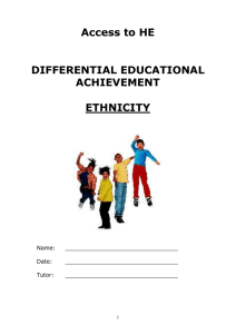differential educational attainment: ethnicity