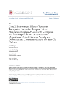 Gene X Environment Effects of Serotonin Transporter, Dopamine