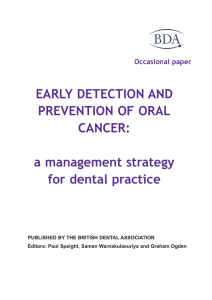 Early detection and prevention of oral cancer