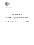 Qualification Specification for RHS Level 2 Certificate in the