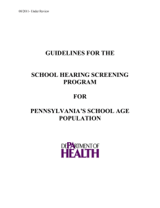 Guidelines for the School Hearing Screening Program