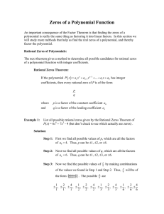 Zeros of a Polynomial Function