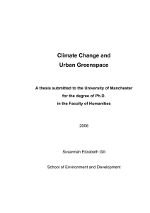 Climate Change and Urban Greenspace. PhD thesis, The University
