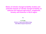 Status of climate change/variability studies and potential impacts of