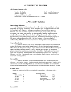 AP Chemistry Syllabus - Old Mill High School