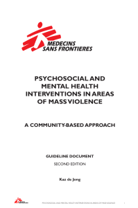 Psychosocial And mental Health Interventions In Areas Of Mass