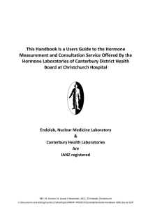 This Handbook Is A Users Guide to the Hormone Measurement and