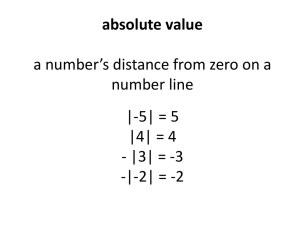 absolute value a number`s distance from zero on a number line