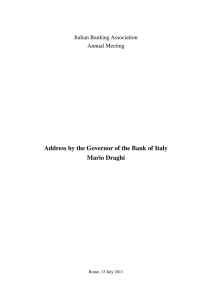 Address by the Governor of the Bank of Italy