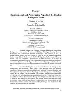 Developmental and Physiological Aspects of the Chicken Embryonic