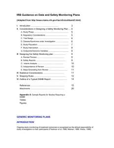 DRAFT - Generic Monitoring Plan for Trials Requiring a Data Safety