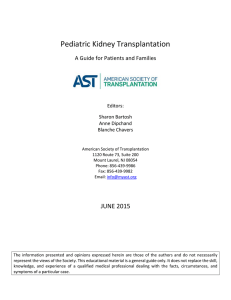 Pediatric Kidney Transplantation: A Guide for Patients and Families