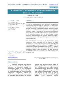 Contribution of Mathematical Models in Biomedical Sciences – An