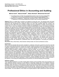 Professional Ethics in Accounting and Auditing