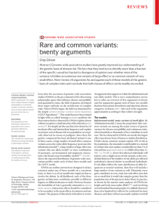 Rare and common variants: twenty arguments
