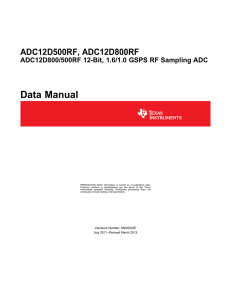 ADC12D800/500RF 12-Bit, 1.6/1.0 GSPS RF