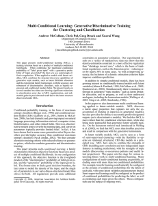 Multi-Conditional Learning: Generative/Discriminative Training for