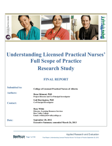 Understanding Licensed Practical Nurses` Full Scope of