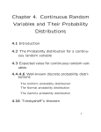 Chapter 4. Continuous Random Variables and Their Probability