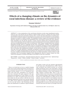 Effects of a changing climate on the dynamics of coral infectious