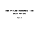 Honors Ancient History Final Exam Review Part II