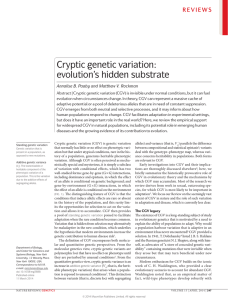 Cryptic genetic variation: evolution`s hidden substrate