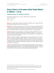 Device Closure of Secundum Atrial Septal Defects in Children <15 kg