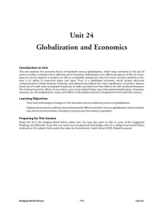 Unit 24 Globalization and Economics