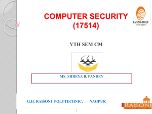 computer security - GH Raisoni Polytechnic, Nagpur