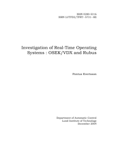 Investigation of Real-Time Operating Systems : OSEK/VDX and Rubus