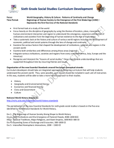 Sixth Grade Social Studies Curriculum Development