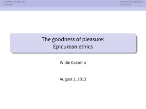 The goodness of pleasure: Epicurean ethics