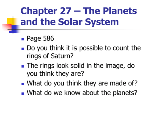 Chapter 27 – The Planets and the Solar System