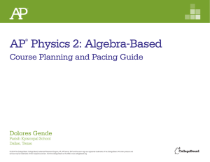 AP Physics 2 Course Planning and Pacing Guide