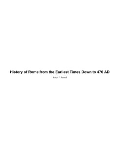 History of Rome from the Earliest Times Down to 476 AD