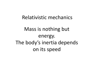 Relativistic mechanics - IIS Severi