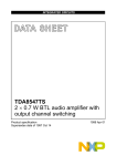 TDA8547TS 2 × 0.7 W BTL audio amplifier with output channel