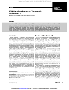 ATM Mutations in Cancer - Molecular Cancer Therapeutics