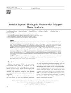 Anterior Segment Findings in Women with Polycystic Ovary Syndrome