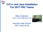 C/C++ and Java Installation For 2017 FRC Teams